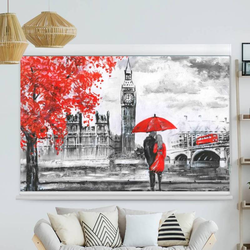 Kassettenrollo Motiv London Big Ben Gemaelde