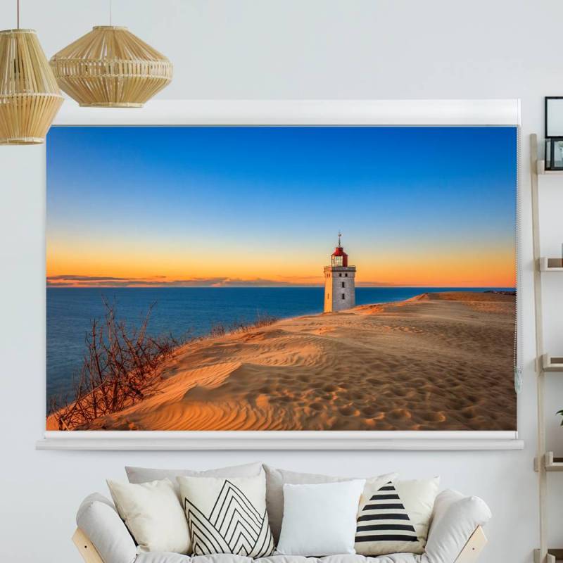 Kassettenrollo Motiv Leuchtturm Meer