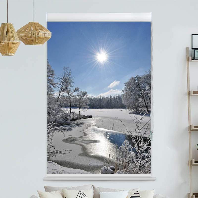 Kassettenrollo Motiv 'Schneelandschaft'