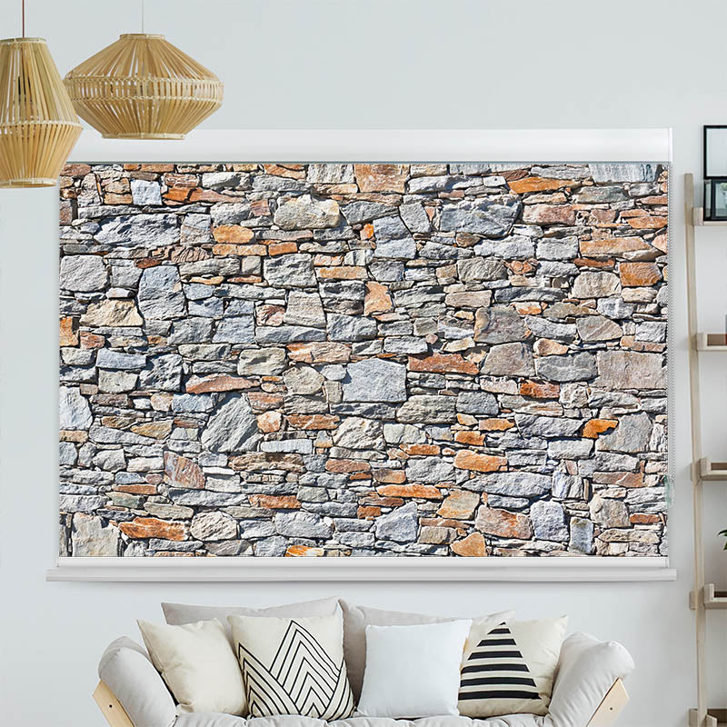 Kassettenrollo Motiv Natursteinmauer
