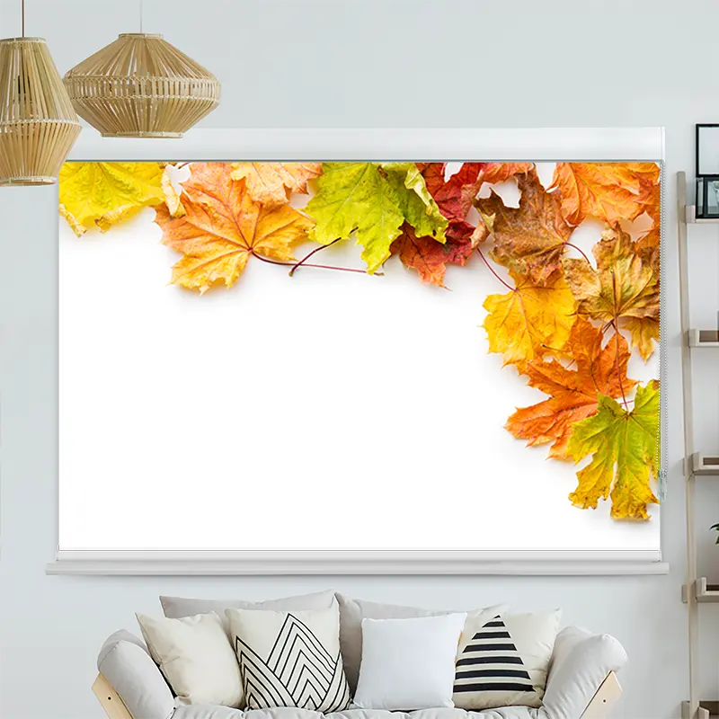 Kassettenrollo Motiv "Herbstlaub" | bis B 420 x H 420 cm