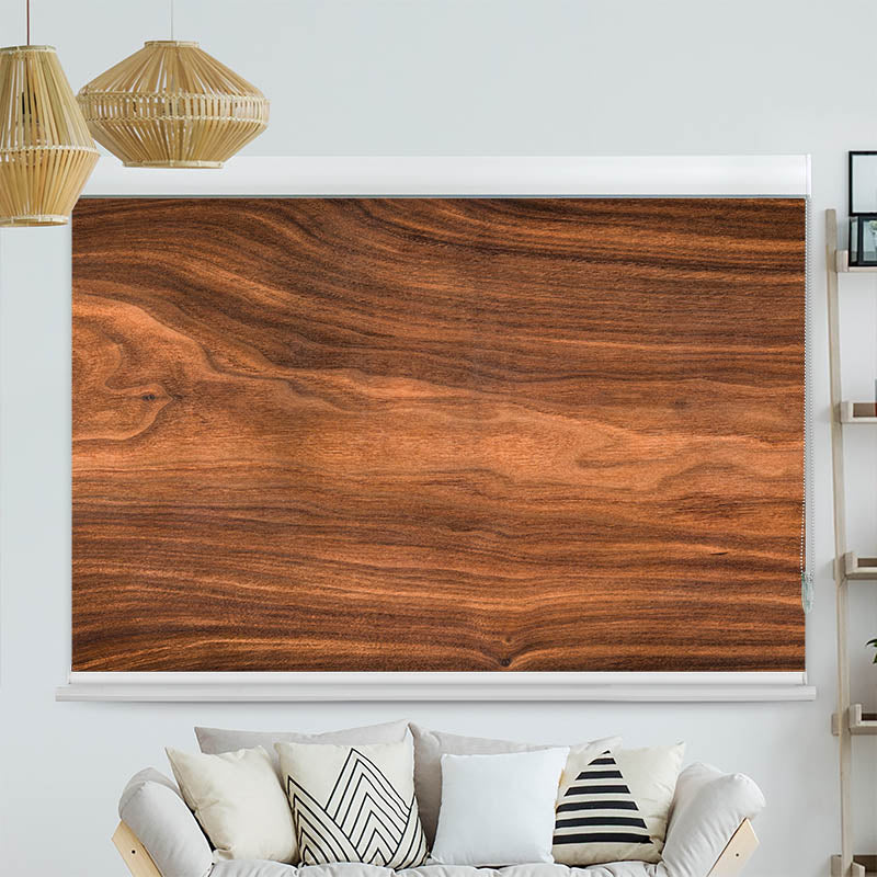 Kassettenrollo Motiv Walnuss Holzplanke