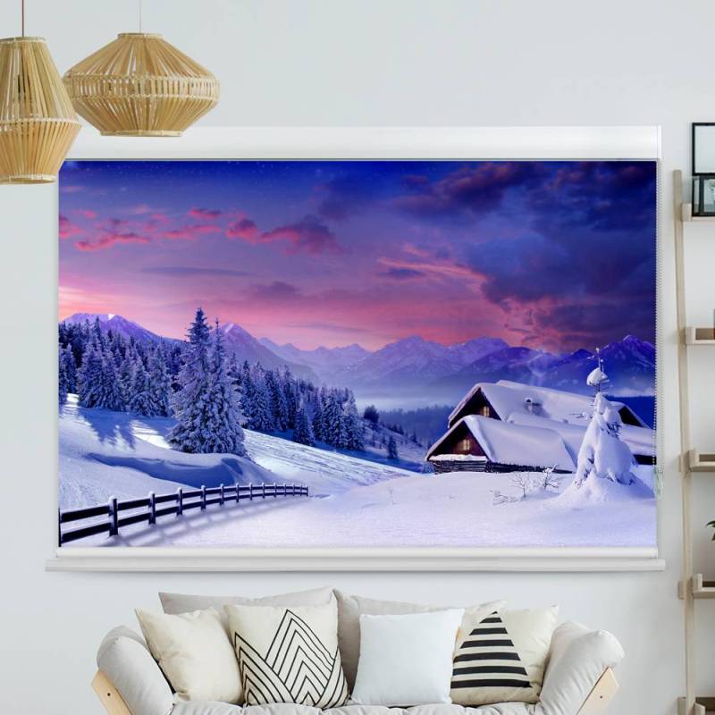 Kassettenrollo Motiv Winterlandschaft