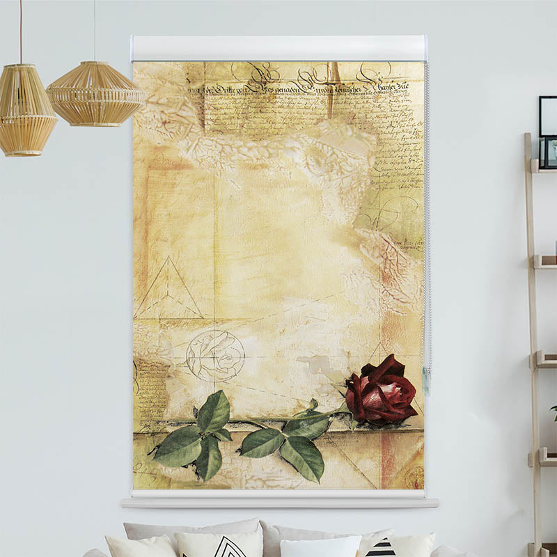 Kassettenrollo Motiv Retro Rose