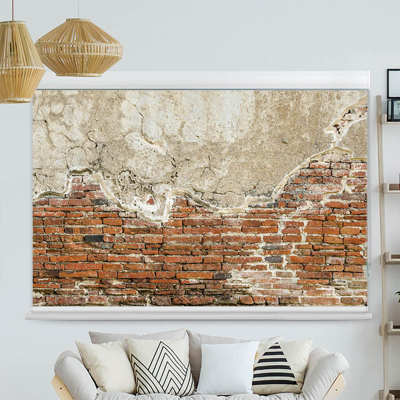 Kassettenrollo Motiv Alte Steinmauer mit Putz