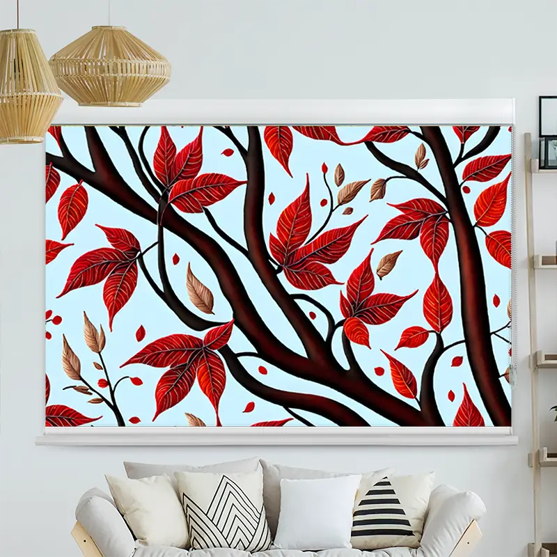 Kassettenrollo Motiv "Aeste Im Herbst" | bis B 420 x H 420 cm