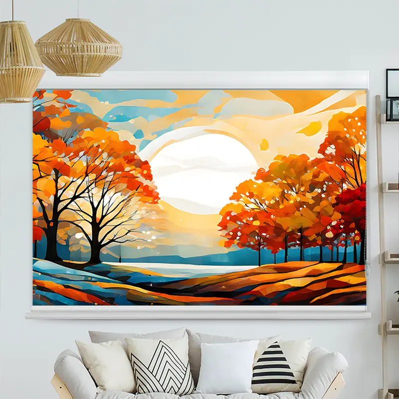 Kassettenrollo Motiv "Herbstbaeume" | bis B 420 x H 420 cm