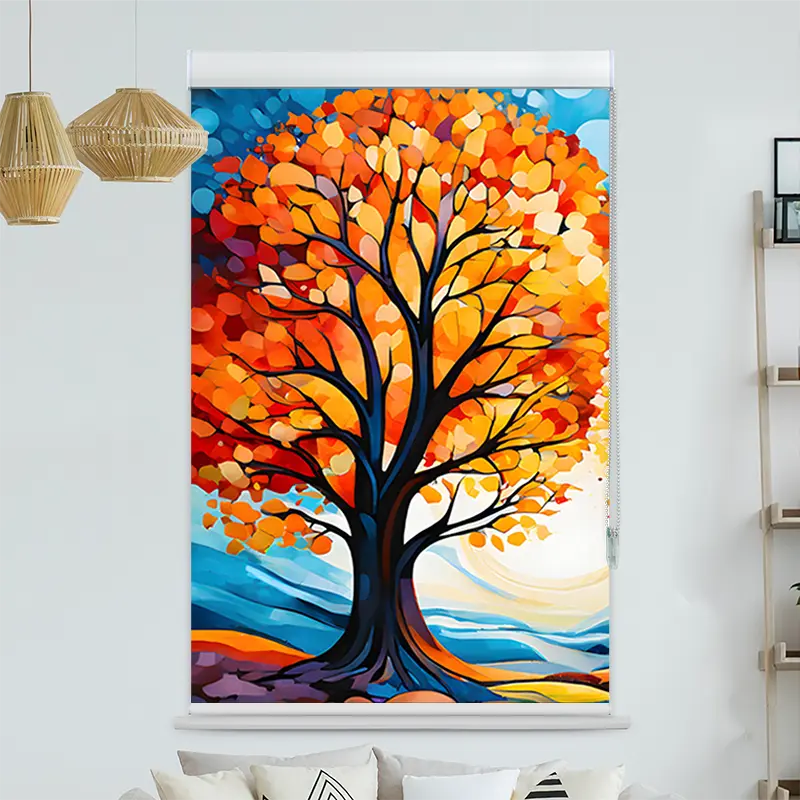 Kassettenrollo Motiv "Baeume Im Herbst Gemaelde" | bis B 420 x H 420 cm