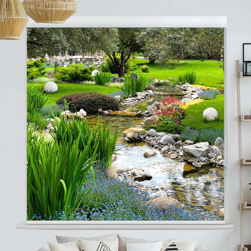 Kassettenrollo Motiv 'Wunderschoener Garten'