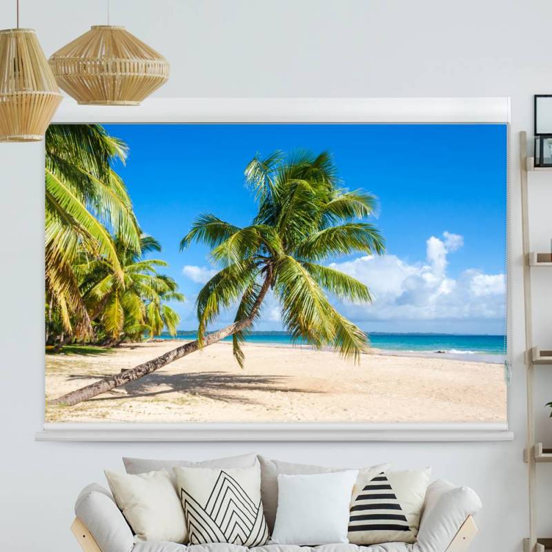 Kassettenrollo Motiv Palme Meer Urlaub