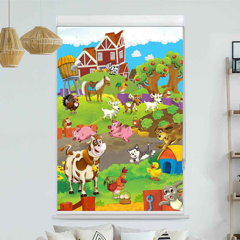 Kassettenrollo Motiv 'Bauernhof Tiere'