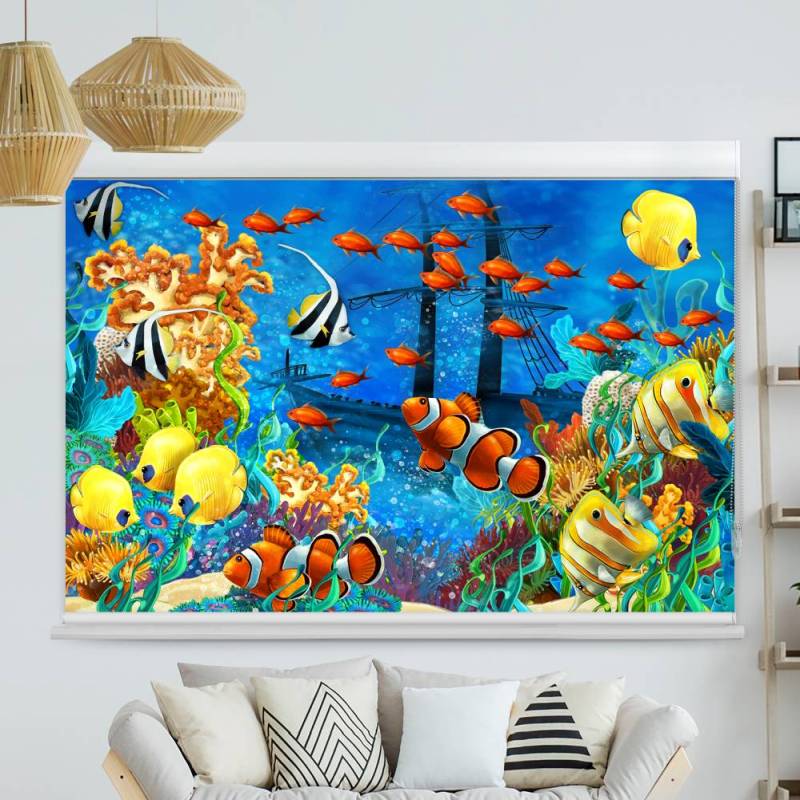 Kassettenrollo Motiv Fische Kindermotiv