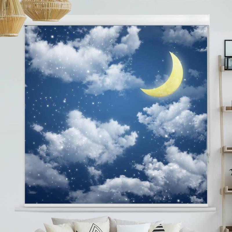 Kassettenrollo Motiv Halbmond Himmel Nacht