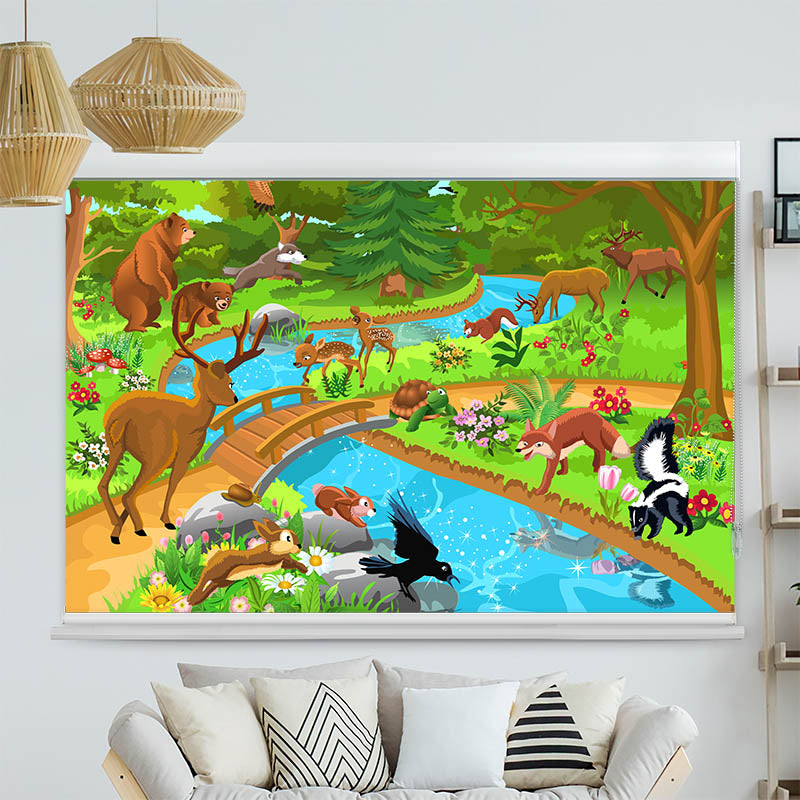 Kassettenrollo Motiv 'Wilde Tiere am Luss'