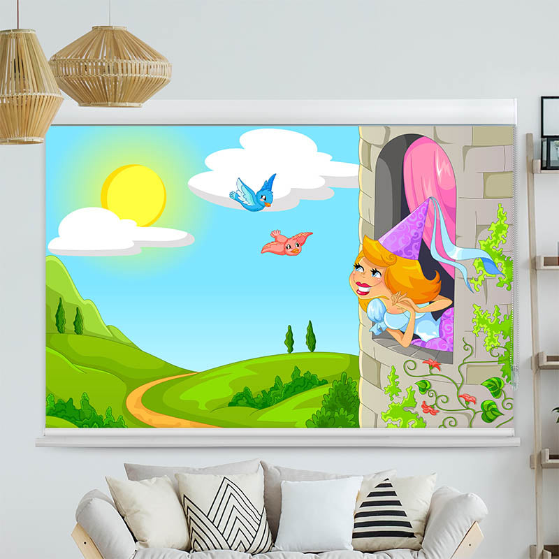 Kassettenrollo Motiv 'Prinzessin im Turm'