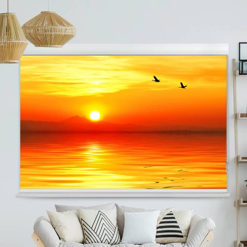 Kassettenrollo Motiv Sonnenuntergang Meer