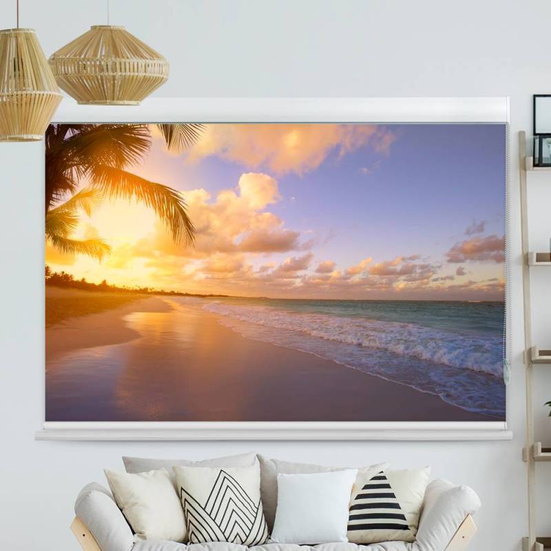 Kassettenrollo Motiv Sonnenuntergang Meer