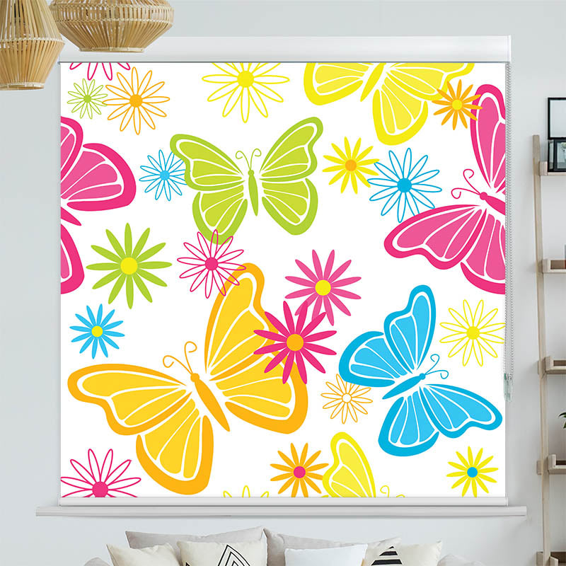 Kassettenrollo Motiv 'Schmetterlinge Grafik'