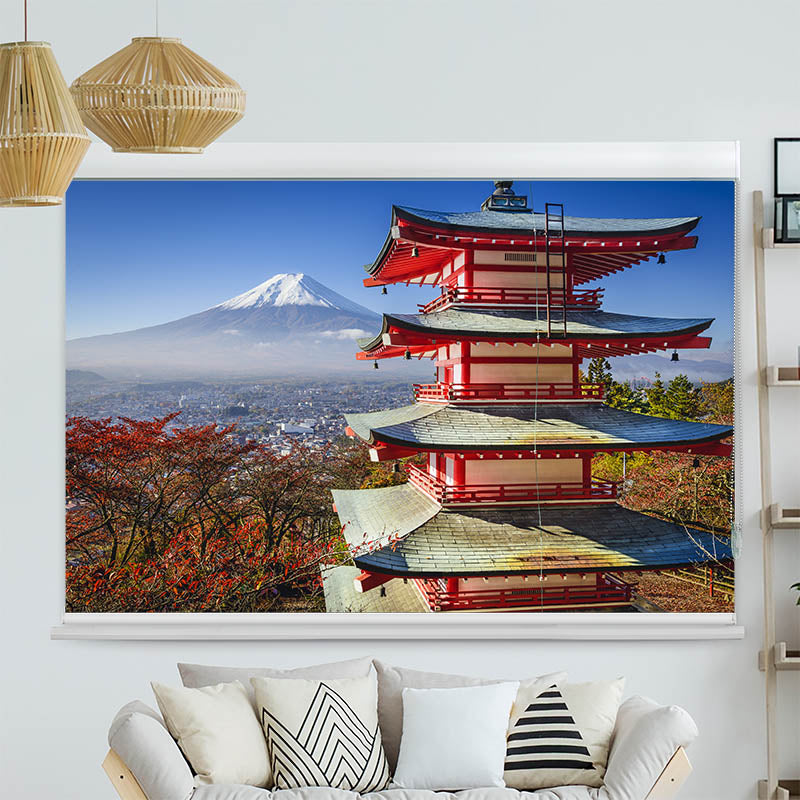 Kassettenrollo Motiv 'Fuji im Herbst'