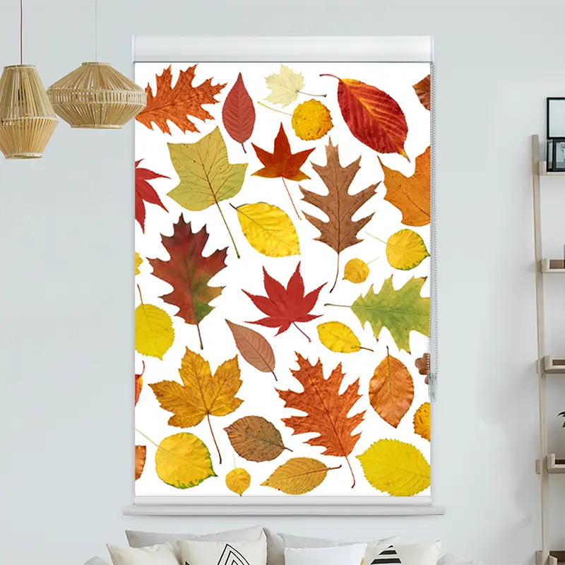 Kassettenrollo Motiv "Herbstlaub" | bis B 420 x H 420 cm