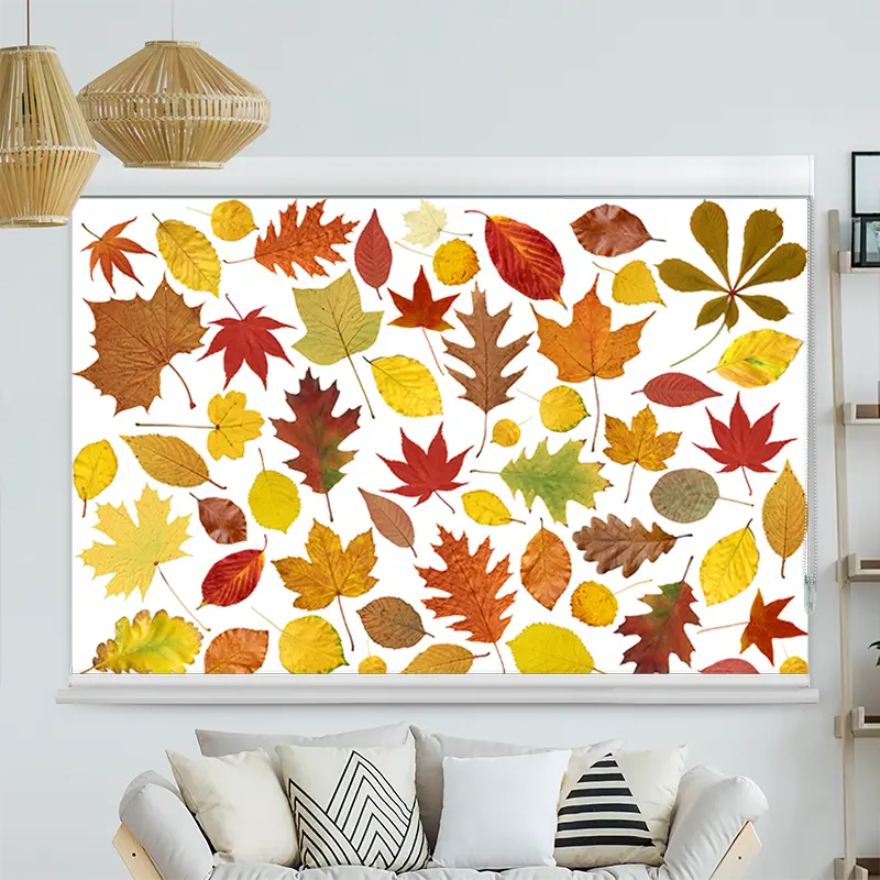 Kassettenrollo Motiv "Herbstlaub" | bis B 420 x H 420 cm