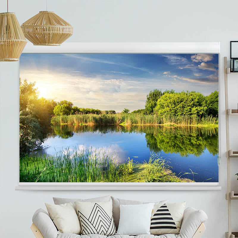 Kassettenrollo Motiv Idyllischer Waldsee