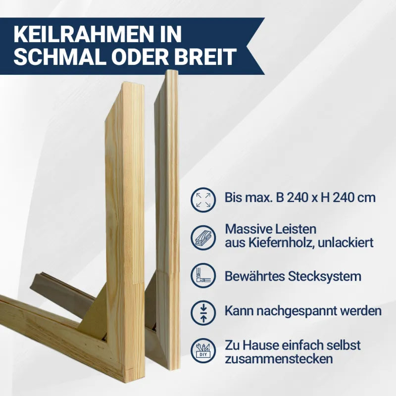 Leinwand schmaler oder breiter Keilrahmen
