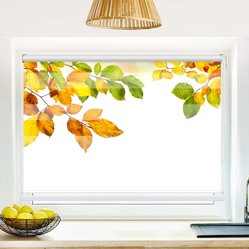 Klemmfix Doppelrollo 'Herbstblaetter' | Klemm Doppelrollo