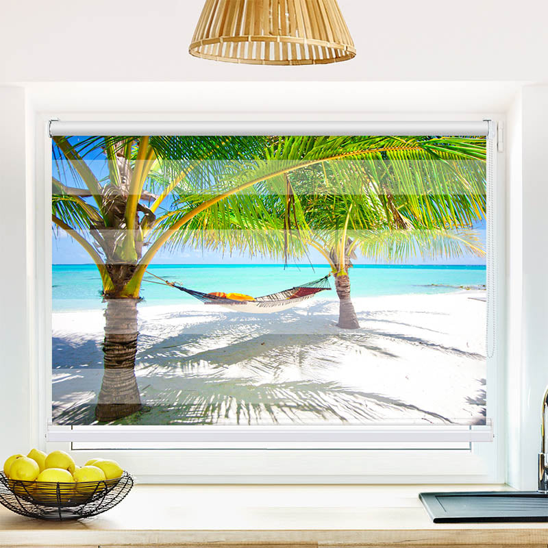 Fotorollo Palmen mit Haengematte