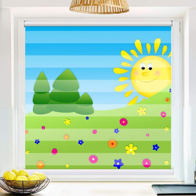 Klemmfix Doppelrollo "Sonne und Wiese" | Klemm Doppelrollo