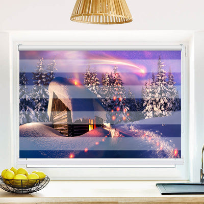 Fotorollo Schneehuette Winterlandschaft
