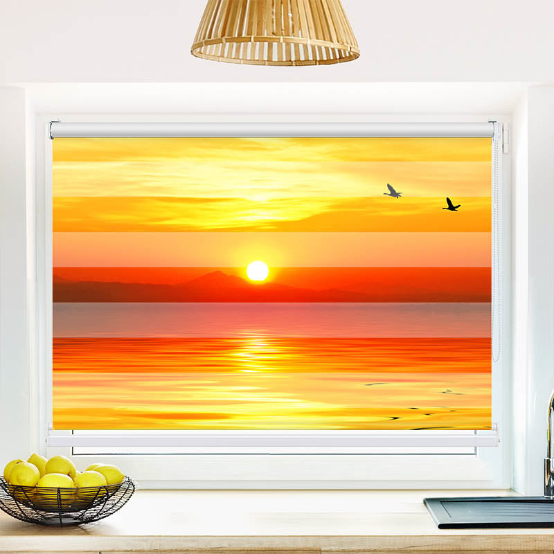 Klemmfix Doppelrollo Sonnenuntergang Meer