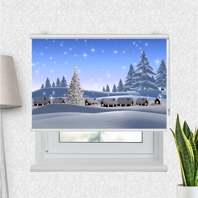 Klemmfix Rollo "Schneelandschaft" | Motiv-Klemmrollo