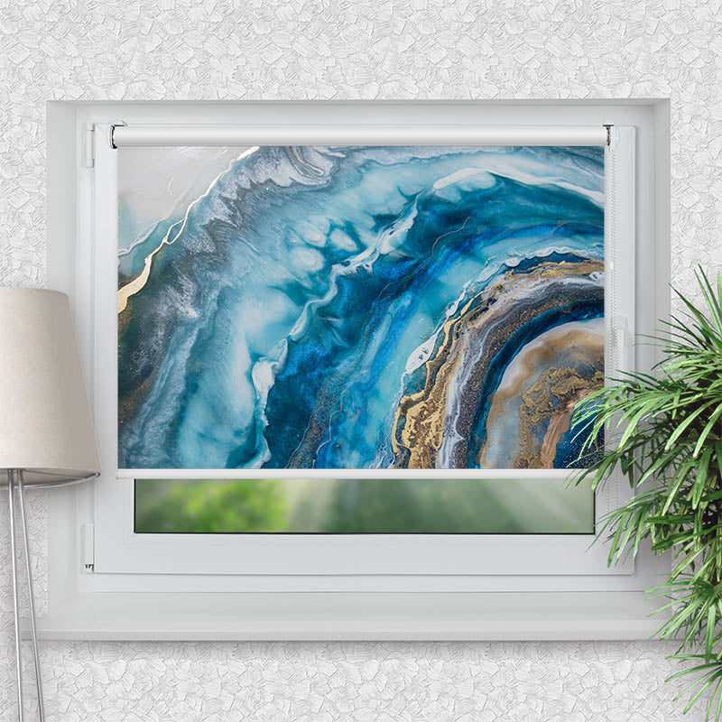 Klemmfix Rollo Gemaelde Blau Oel