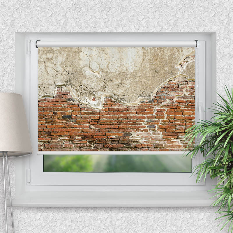 Klemmfix Rollo Alte Steinmauer mit Putz