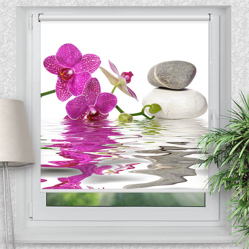 Klemmfix Rollo Wasser Orchidee Steine