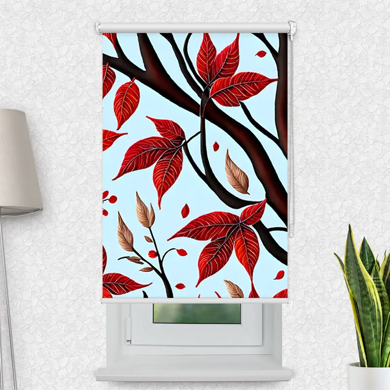 Klemmfix Rollo "Aeste Im Herbst" | Motiv-Klemmrollo