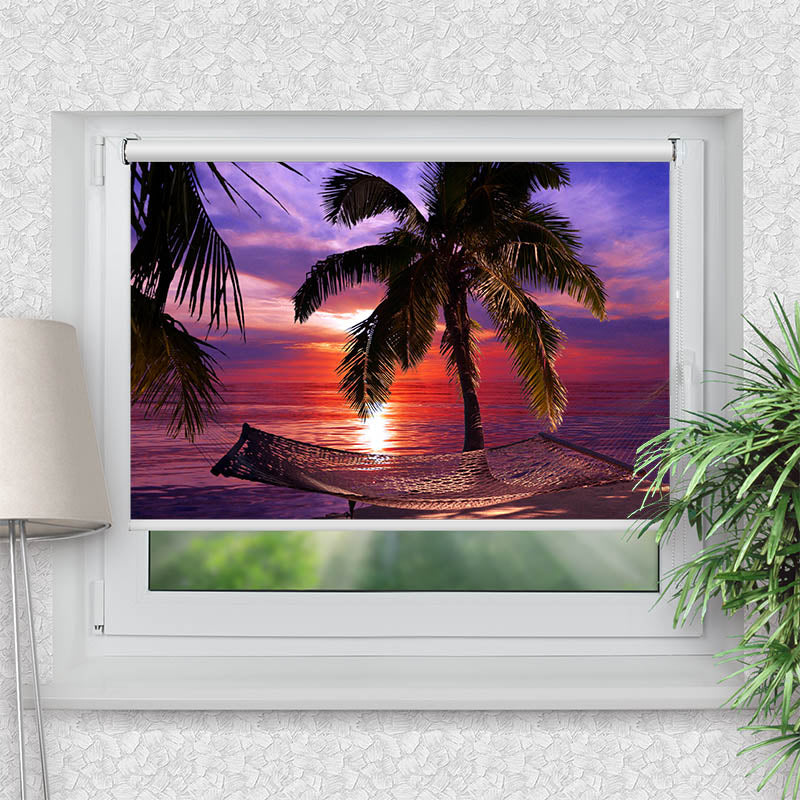 Klemmfix Rollo Haengematte Palmen Nacht