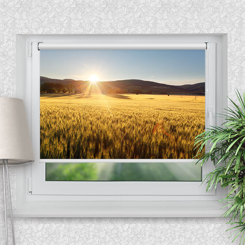 Rollo Motiv "Kornfeld" - ohne bohren - Klemmrollo bis 150 cm Breite - Klemmfix mit Fotodruck - blickdicht - La-Melle