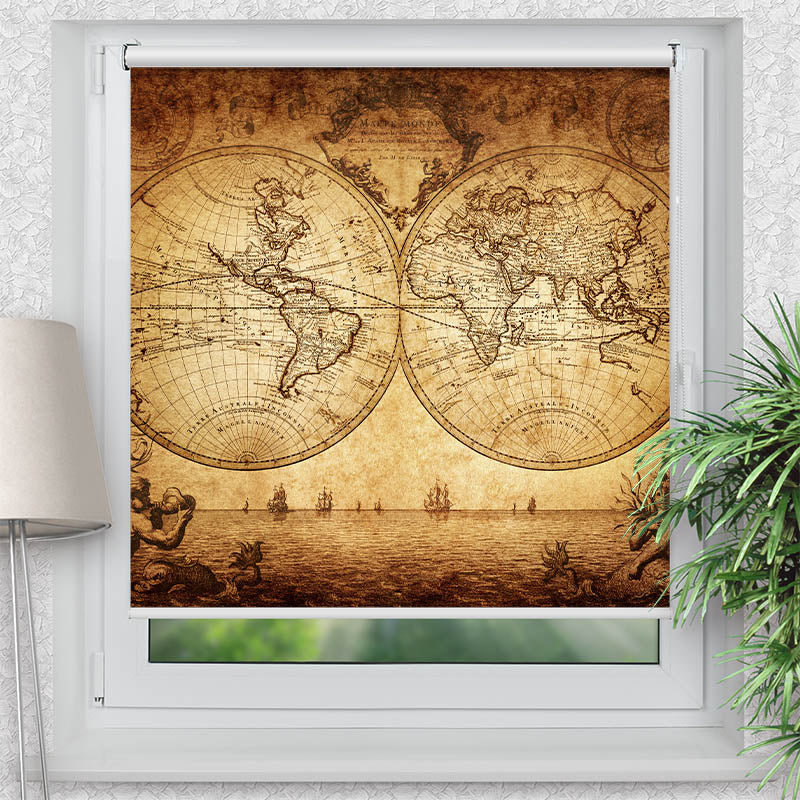 Klemmfix Rollo Vintage Map