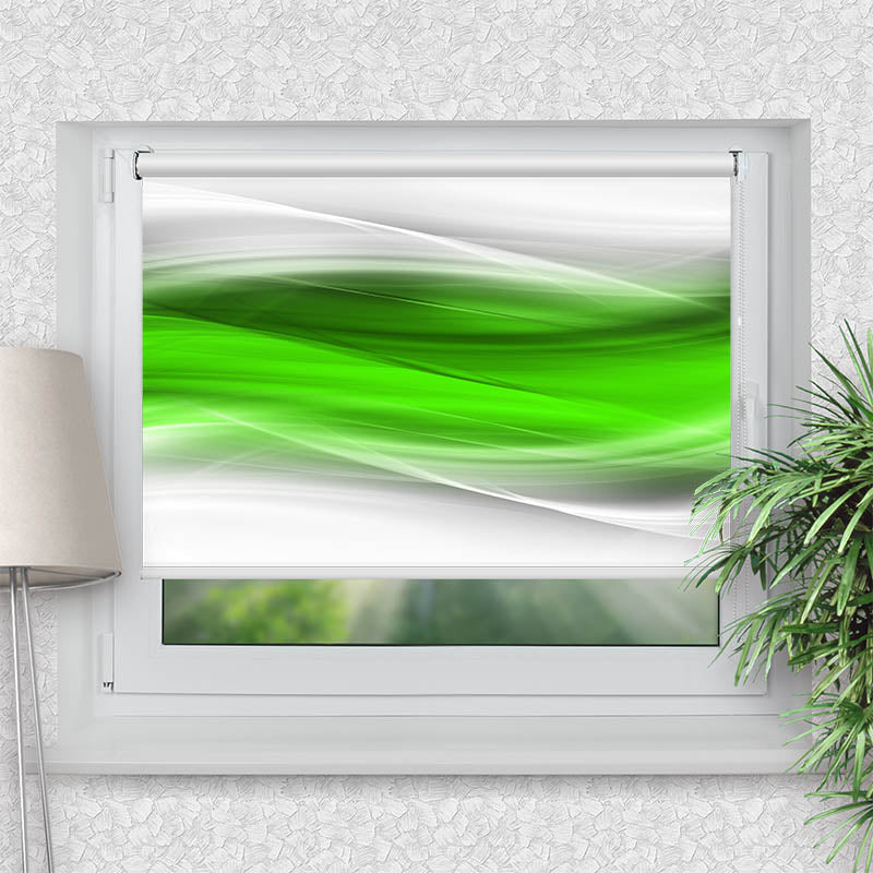 Klemmfix Rollo Wellen Gruen Grau