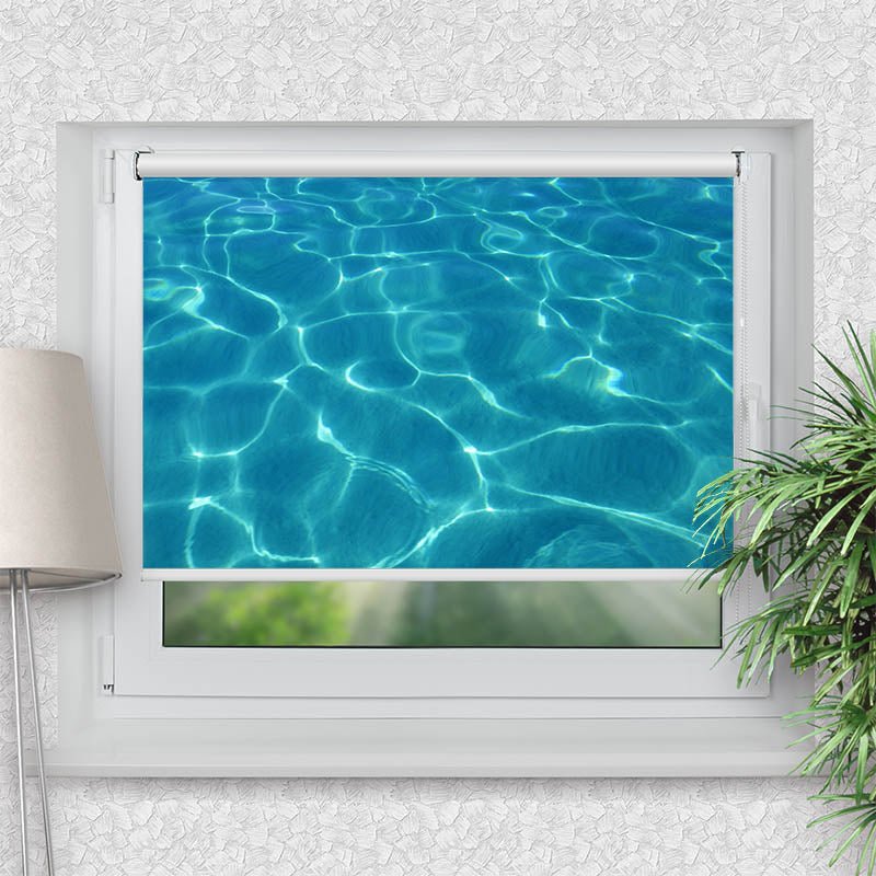 Rollo Motiv "Wasser" - ohne bohren - Klemmrollo bis 150 cm Breite - Klemmfix mit Fotodruck - blickdicht - La-Melle