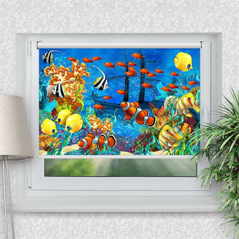 Klemmfix Rollo Fische Kindermotiv