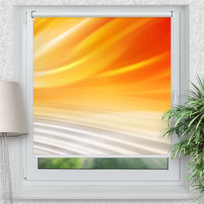 Klemmfix Rollo Wellen Orange Grau