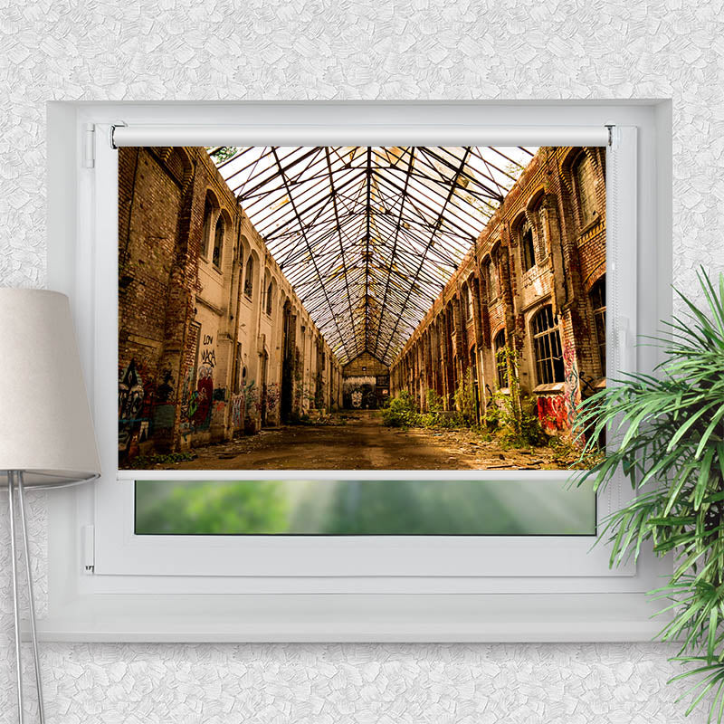 Klemmfix Rollo Verlassene Fabrikhalle in Leipzig