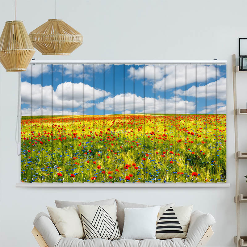 Lamellenvorhang Motiv Kornfeld Mohnblumen Feld