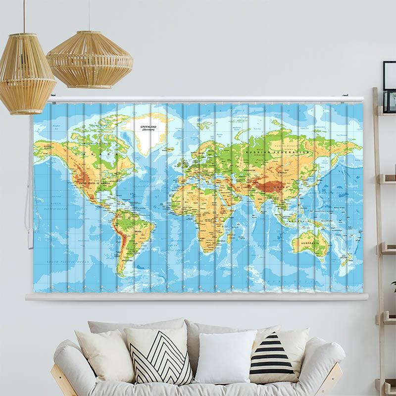 Lamellenvorhang Motiv "Weltkarte"