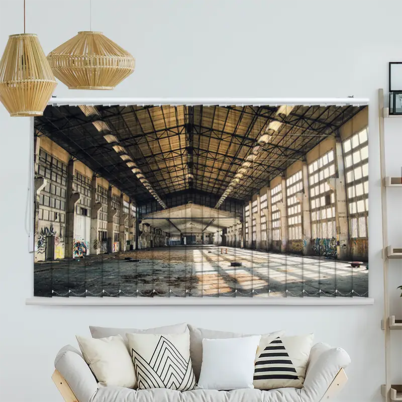 Lamellenvorhang Motiv Verlassene Industriehalle