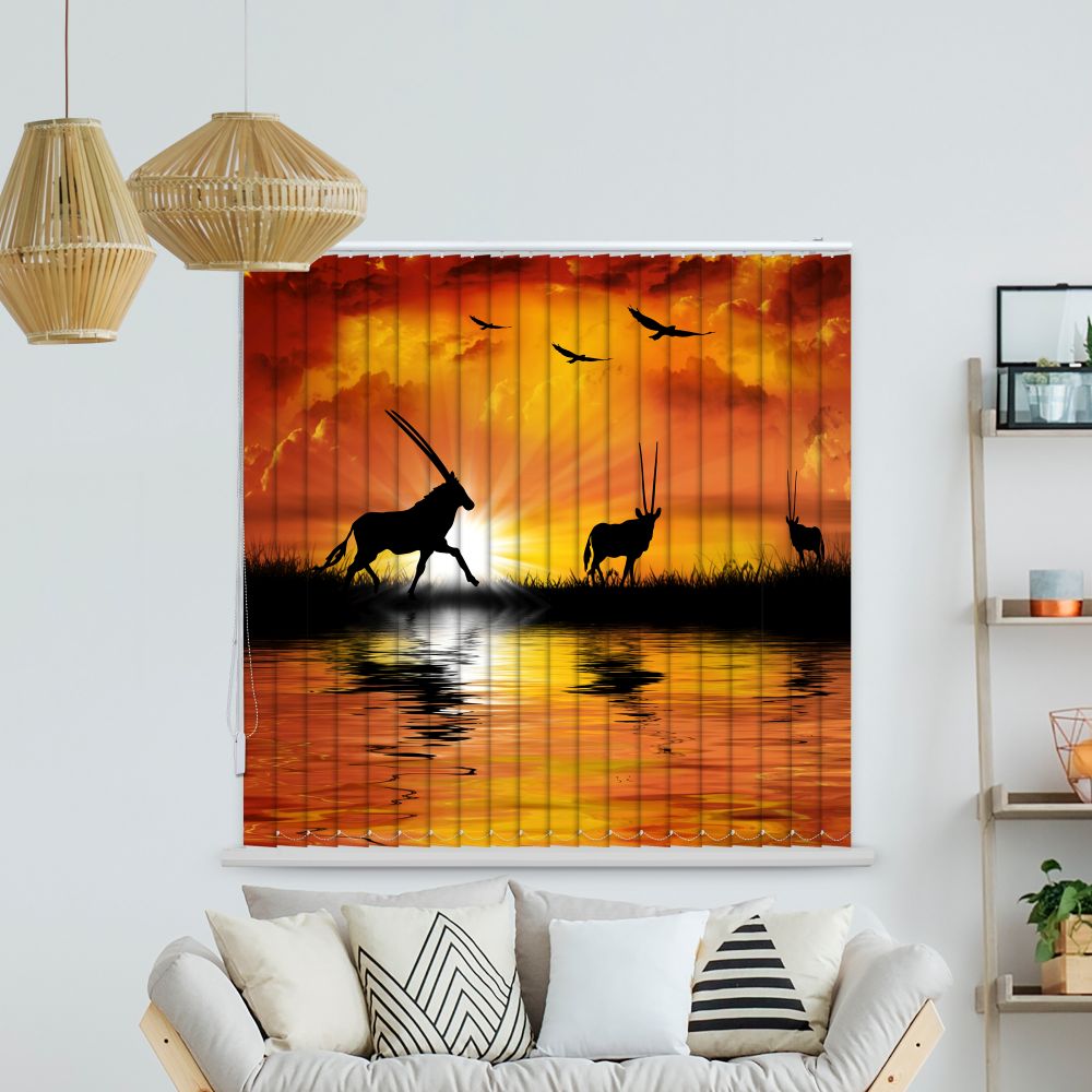 Lamellenvorhang Motiv "Afrika Antilopen"