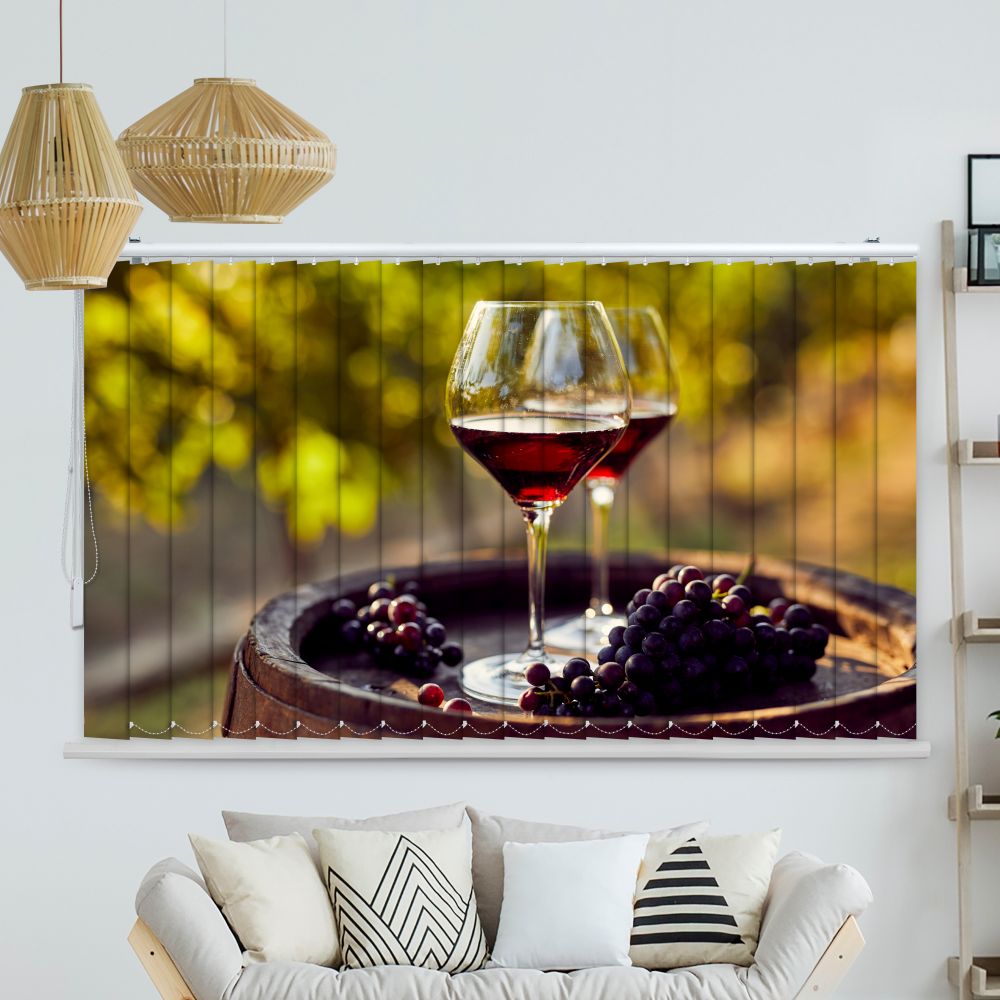 Lamellenvorhang Motiv "Rotwein Im Weinberg"